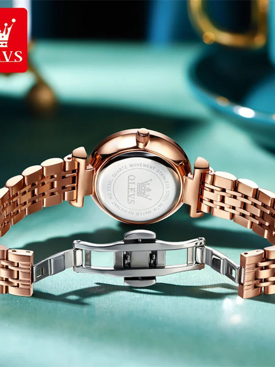 Ceas de Damă cu Rose Gold Brățară Metalică