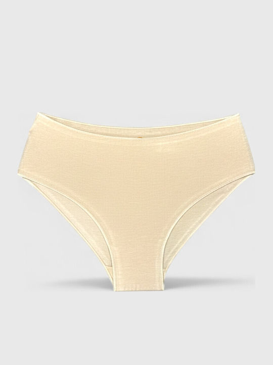 Ψηλόμεσα Γυναικεία Slip 3Pack χωρίς Ραφές Μπεζ