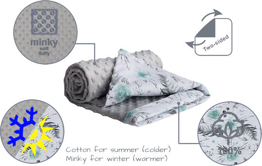 Pătură Pepinieră Swaddling pături 100% bumbac Albastru 75x100cm