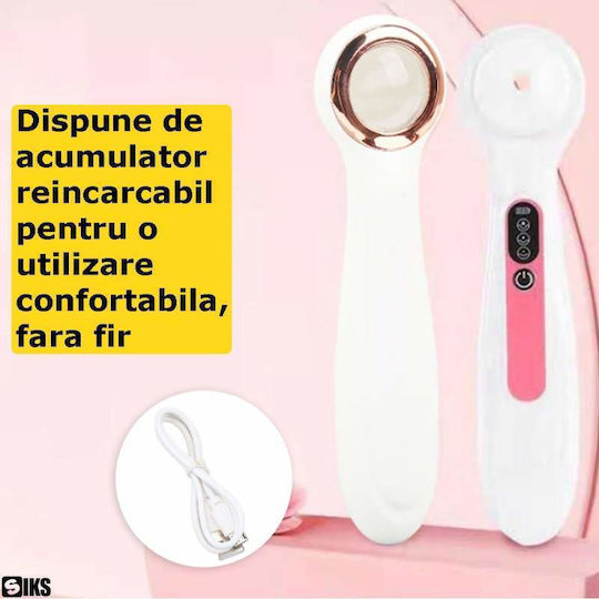 Siks Dispozitiv Electric de Curățare Facială cu Aspirare pentru Îndepărtarea Punctelor Negre 3 Niveluri de Intensitate 3 Capete de Aspirație Incluse Alb Roz