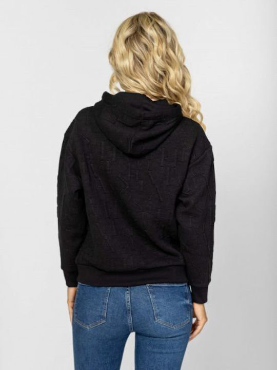 Women's Sweatshirt Hooded Black