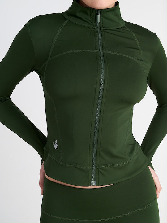 Jachetă de damă cu Fermoar Green