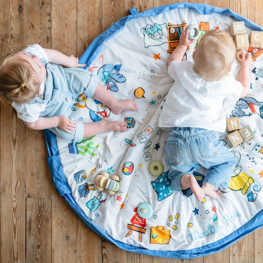 Play&go Covoraș De Joacă Din Țesătură Albastră 120x120cm