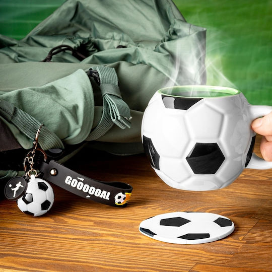 Set Cadou Fotbal 3 Bucăți Plastic Metal Ceramic 13 Cm X 11 Cm X 9 Cm 480ml
