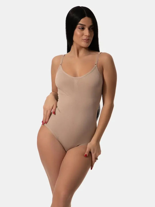Ganzkörper Shapewear Mit Spitze Beige Größe XL