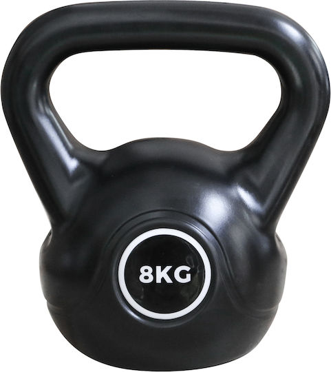 Kettlebell Gusseisen Plastikbeschichtet Schwarz 8kg