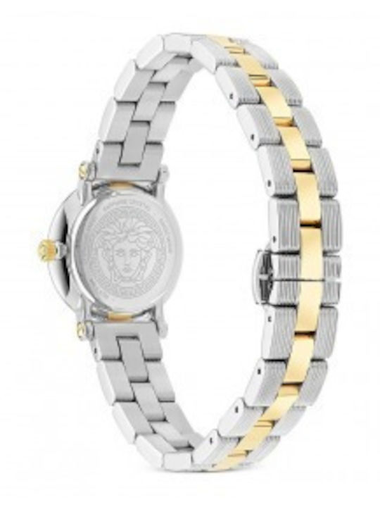 Versace Greca Flourish Ρολόι Μπαταρίας με Μεταλλικό Μπρασελέ