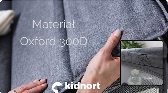 Kidnort Loc de joacă cu Saltea Gri 68x128cm
