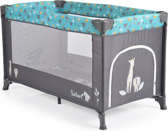 Moni Safari Laufstall mit Matratze Blau 62x125cm