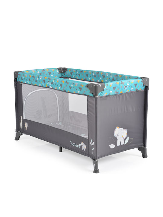 Moni Safari Παρκοκρέβατο με Στρώμα Μπλε 62x125cm