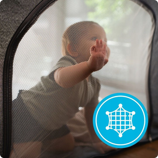 Kidnort Parc cu Saltea Gri 74.5x126.5cm