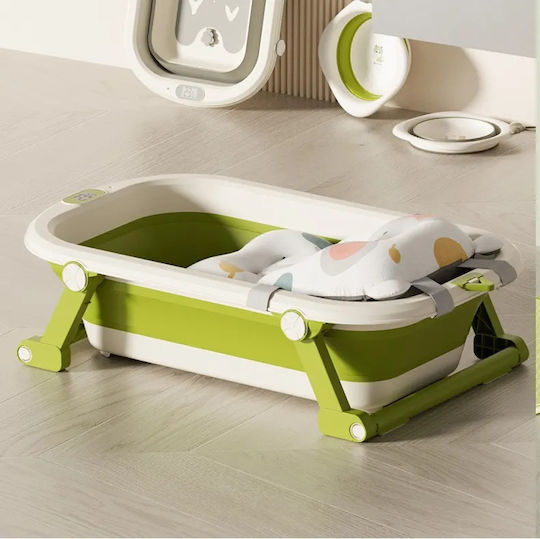 Little Mom Faltbare Babybadewanne mit Thermometer Grün