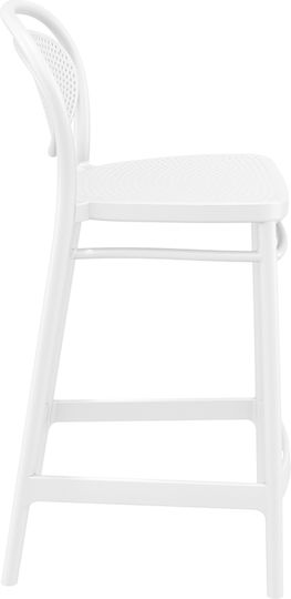 Bar Garden Stool Made of Polypropylene Marcel White 44x50x96cm