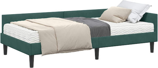 vidaXL Einzelbett Mit Samt Grüner Samt Mit Lattenrost & Matratze 80x200cm