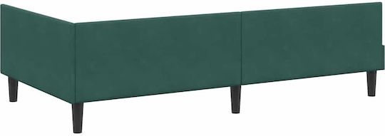 vidaXL Einzelbett Mit Samt Grüner Samt Mit Lattenrost & Matratze 80x200cm