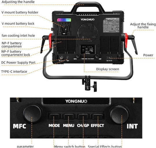 Yongnuo Kit De Iluminare 1 Corp De Iluminat 100W 2700 - 8500K Cu Softbox