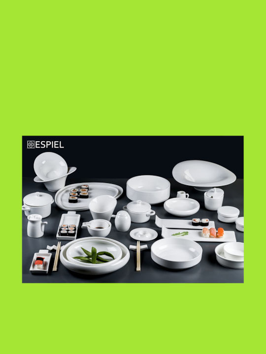 Espiel Wavy Porcelain Salad Bowl White 17.5x15.8x9cm