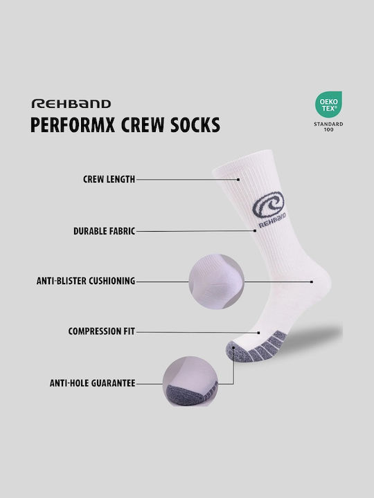 Rehband Κάλτσες για Crossfit Λευκές 3 Ζεύγη
