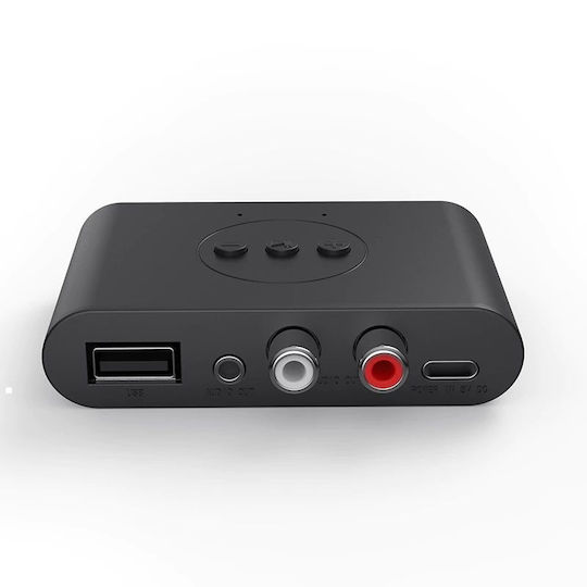 Techstar Mm-2 Receptor Transmițător Bluetooth 5.0 Interfață Usb Ieșire Rca Ieșire Aux Conexiune Multipunct Negru