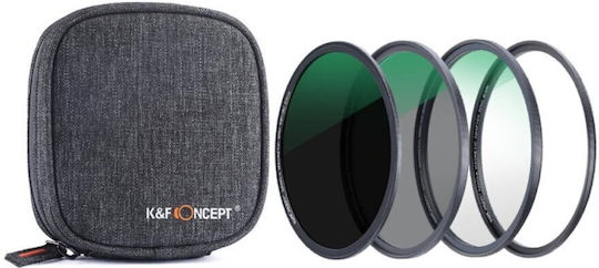 K&F Concept Objektivfilter Bausatz 52mm MC UV CPL ND1000 Magnetring Schwarz