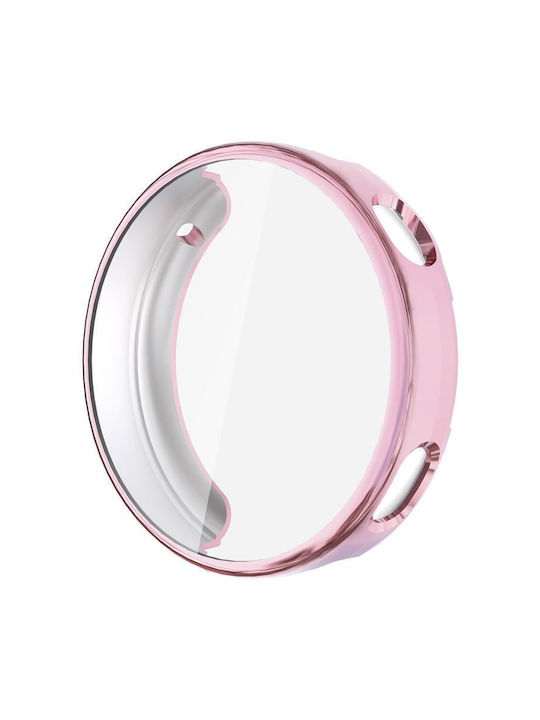 Tempered Film Integrated Silicone Case with Glass in Pink color for Huawei Watch GT 6 41mm