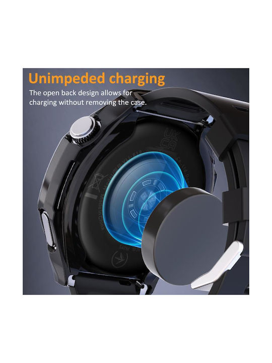 Tempered Film Integrated Силиконов Калъф със Стъкло в Златист цвят за Huawei Watch GT 6 41mm