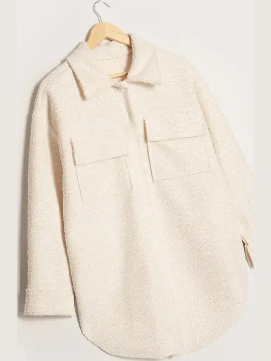 Overshirt Lurex Ivory Size One Size Ivory