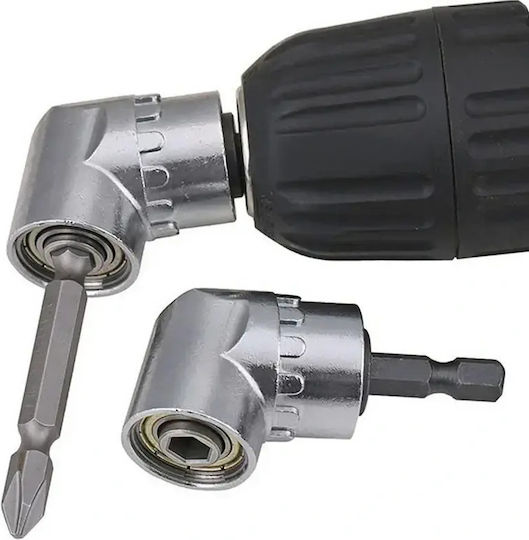 Corner Drill Adapter 105 Degrees Bits 1/4" Silver
