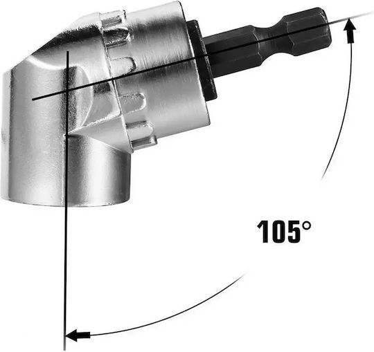 Corner Drill Adapter 105 Degrees Bits 1/4" Silver