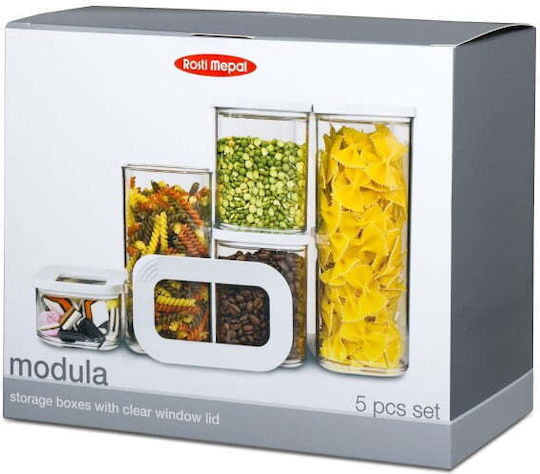 Mepal Set Plastic Lunch Boxes White 5 Pieces