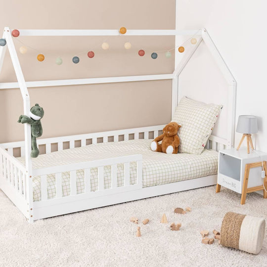 Kids Bed Montessori Single White for Mattress 90x190cm
