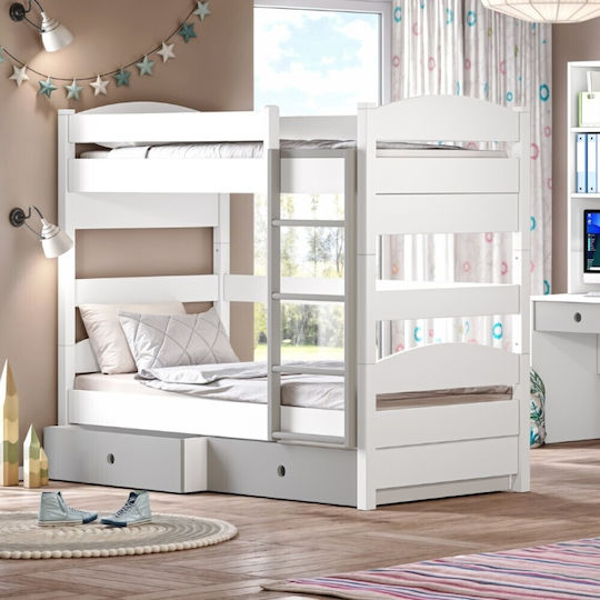 Loft Детско Легло Двуетажно Единично за Матрак 100x200см