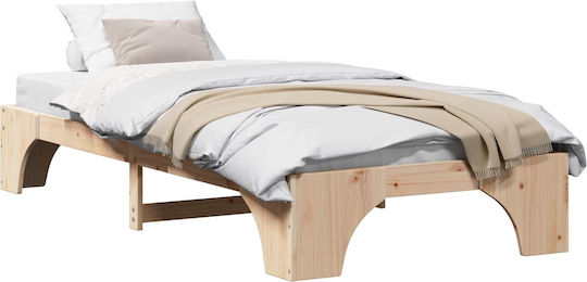 Kids Bed Classic Single Beige for Mattress 90x190cm