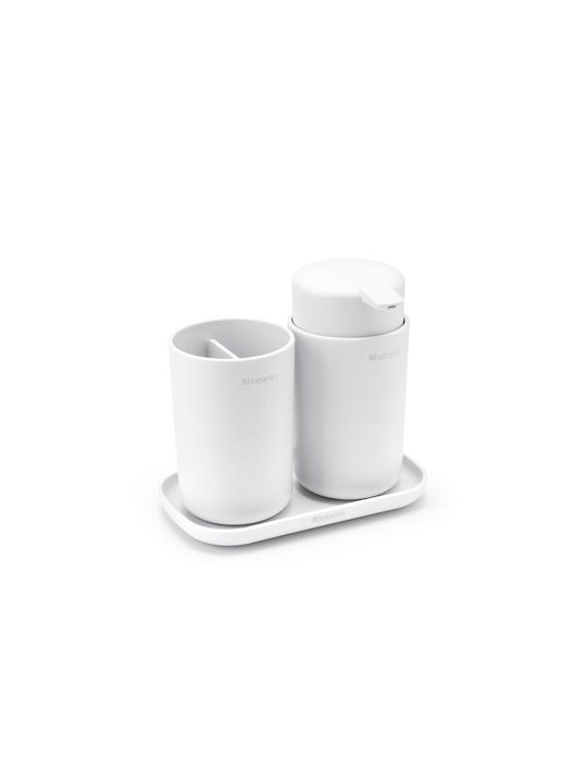 Brabantia Plastic Bathroom Accessory Set White 3pcs