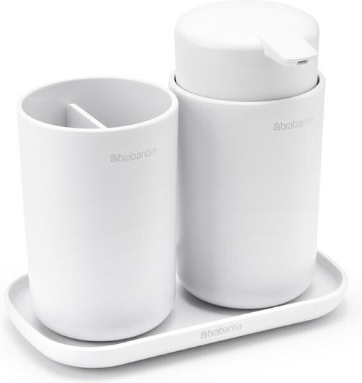 Brabantia Σετ Αξεσουάρ Μπάνιου Πλαστικό Λευκό 3τμχ