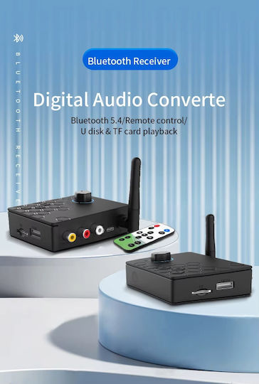 Techstar Convertor Audio Digital La Analogic Dac 192khz Bluetooth 5.4 Telecomandă Intrare Coaxială Ieșiri Rca Jack 3.5mm