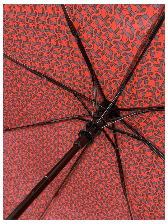 Rain Αυτόματη Ομπρέλα Βροχής Σπαστή Κόκκινη