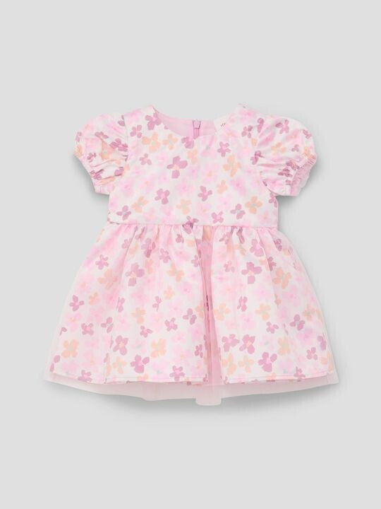 Girls Dress Short Sleeve Tulle Pink