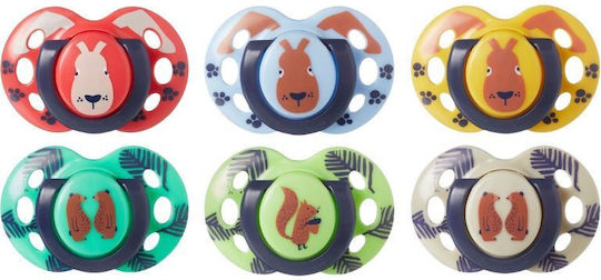 Tommee Tippee Fun Orthodontic Pacifiers Silicone Orange / Yellow for 18-36 months 2pcs