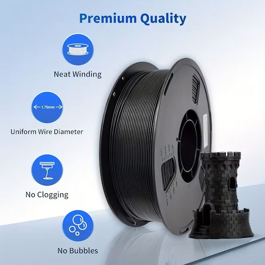 Filament Petg 3d Printer Zola 1.75 Mm 1 Kg Black