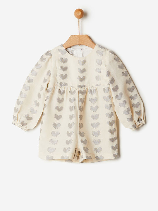 Kids' Fabric Jumpsuit Shorts/Bermudas Suit Silver, Cream