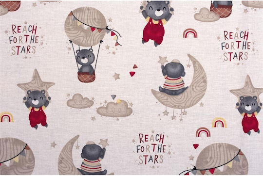 Dimcol Reach the Stars Kids Duvet Cover Single Cotton Beige 160x240cm