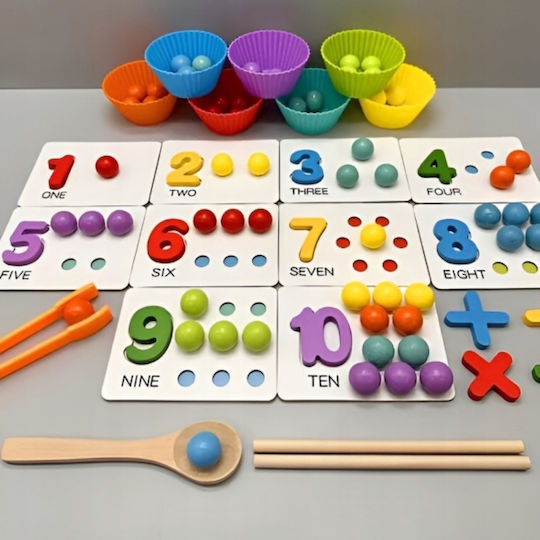 H&S Collection Montessori Joc Educațional de Cunoștințe din Lemn