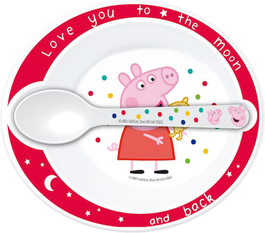 Stor Σετ Φαγητού Peppa Pig από Πλαστικό Κόκκινο 2τμχ