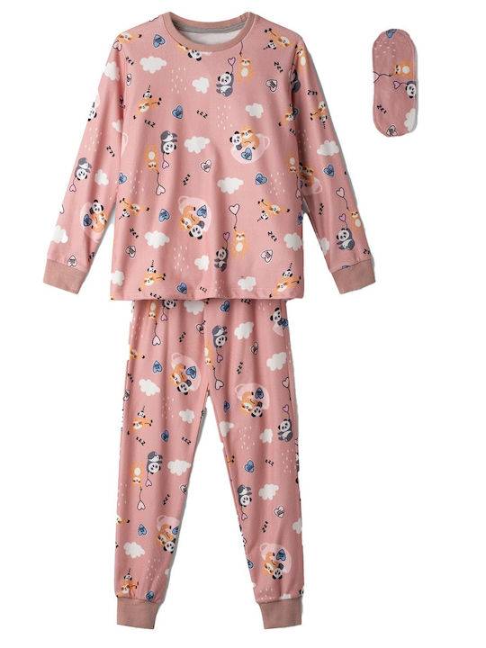 Evita Kids' Pajamas Winter Cotton Pink