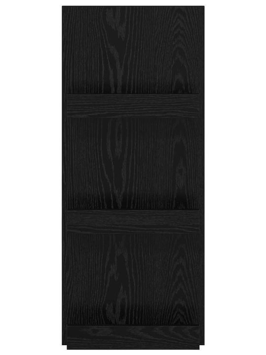 vidaXL PU Magazine Rack Black 43x11x102cm
