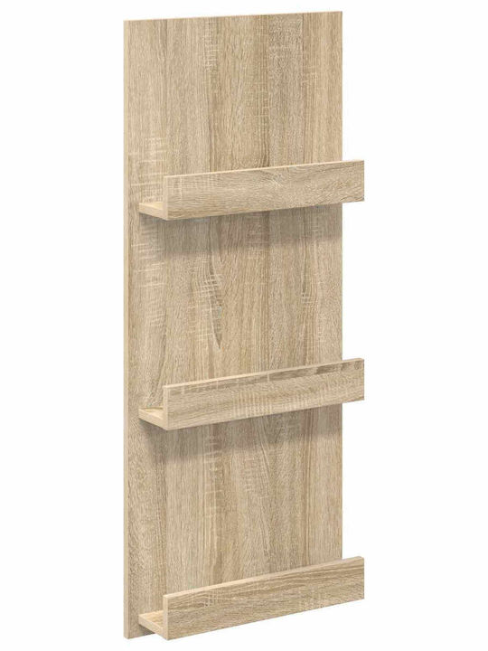 vidaXL PU Magazine Rack Brown 43x11x102cm