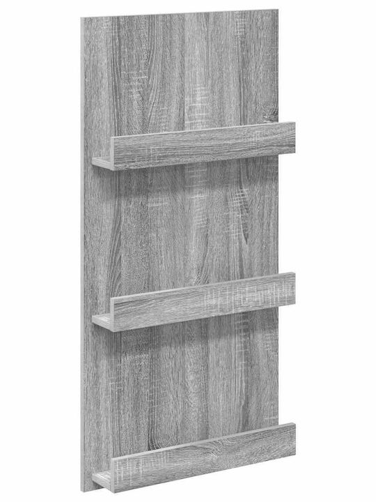 vidaXL PU Magazine Rack Gray 51x11x102cm