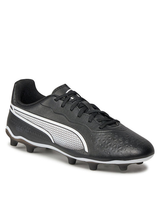 King Match Fg/Ag FG/AG Kids Soccer Cleats & Shoes with Molded Outsole Black