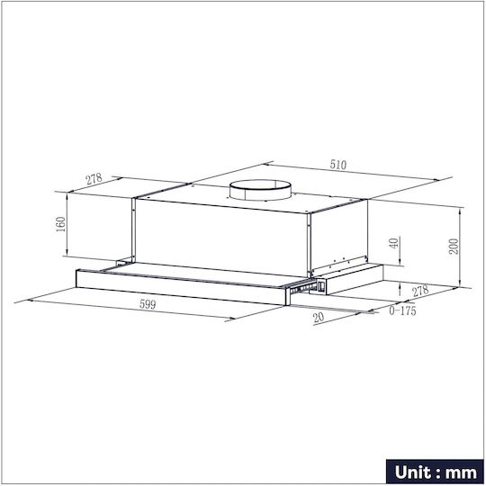 Ciarra Glisantă Hotă Recirculare 60cm Gri